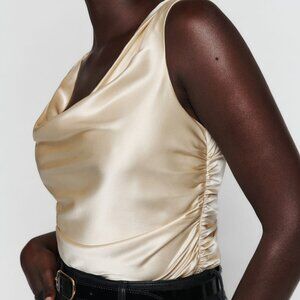 NWT Reformation Keira Silk Top Ivory